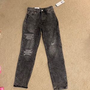 H&M Black Wash Mom Jeans